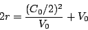 \begin{displaymath}2r=\frac{(C_0/2)^2}{V_0}+V_0\end{displaymath}