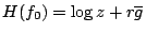$H(f_0)=/log{z}+r/overline{g}$