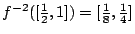 $f^{-2}([/frac{1}{2},1])=[/frac{1}{8},/frac{1}{4}]$