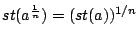 $st(a^{\frac{1}{n}}) = (st(a))^{1/n}$