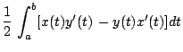 $\displaystyle {1\over 2}\,\int_{a}^{b}[x(t)y'(t)\,-y(t)x'(t)]dt$