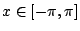 $x\in [-\pi,\pi]$